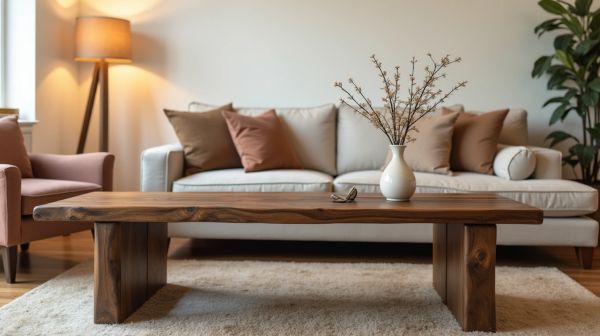 Équipez votre salon avec une table basse en bois massif